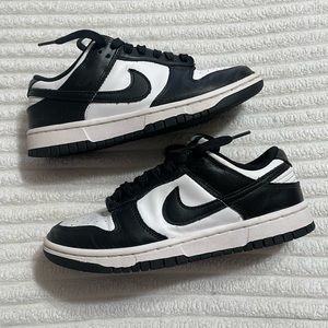 Black and White Nike Dunks size women 7.5